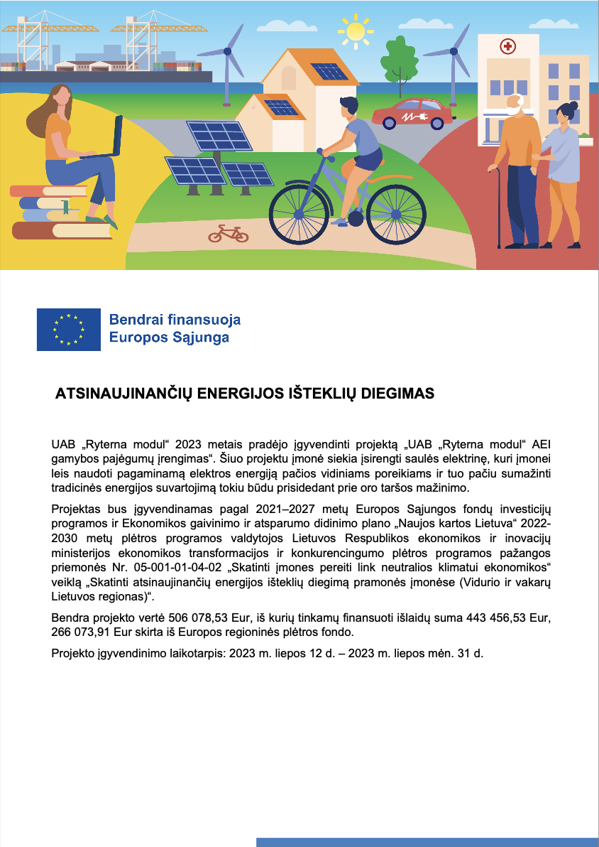 ATSINAUJINANČIŲ ENERGIJOS IŠTEKLIŲ DIEGIMAS